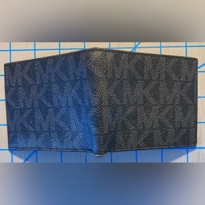 MICHAEL KORS Men’s Slim Billfold Wallet MK Black Leather